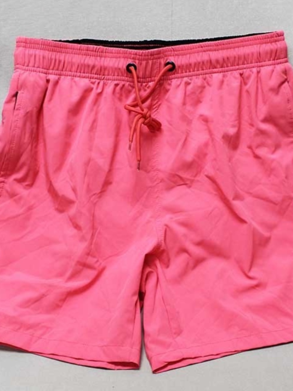 Blaosn Mens Swim Trunks M Hot Pink Coral Drawstring Mesh Lined Board Shorts